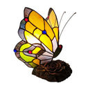 Butterfly Night Light Stained Glass Table Lamp LED Retro Art Gift for Bedroom Living Room by Ljojo