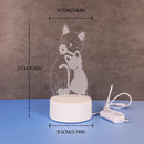3D Embrace Cat Acrylic Visual Night Light LED Children's Night Light Atmosphere Light by Ljojo