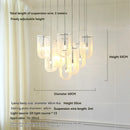 Ljojo Modern Luxury LED Chandelier Cream Glass Pendant Light for Bedroom Living Room