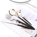 Ljojo 12-Piece Pink Gold Stainless Steel Cutlery Set