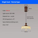 Ljojo Vintage Water Drop Pendant Chandelier, Walnut LED Light for Restaurant Bedroom Bar