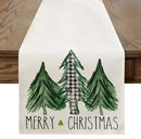 Christmas Tree Printed Table Runner by Ljojo: Festive Home Party Decor