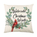 Christmas Decor Pillow Cover 18x18 in Linen Throw - Ljojo Home Decor