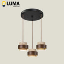 Ljojo Yellow Travertine Pendant Lamp for Kitchen & Dining, 3-Head Chandelier E27 Bulb