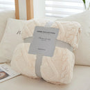 Ljojo Luxe Fleece Blanket: Ultra-Soft Plush Bed Couch Throw Cozy Flannel Air-Conditioning Blanket