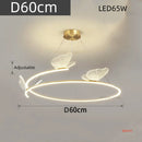 Minimalist Luxury LED Chandelier Butterfly Circle Pendant Light Home Room Decor Ljojo