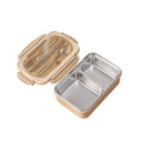 Ljojo 3-Compartment Lunch Box with Utensils, Leak-Proof & Durable Plastic Containers