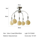 Nordic Pink Glass Ball LED Chandelier for Living Room by Ljojo