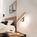 Ljojo Modern Adjustable Wood LED Wall Lamp with Switch - Indoor Wall Sconces for Living Room