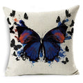 Ljojo Linen Butterfly Cushion Cover 45x45cm - Decorative Pillow Case for Sofa & Bed