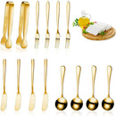 Ljojo 14-Piece Mini Cutlery Set: Tongs, Spatulas, Spoons, Forks - Non-Stick Tableware