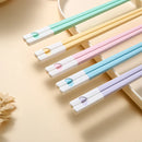 Ljojo Love Alloy Chopsticks Set - Non-Slip, Healthy, Korean Style, 5 Pairs