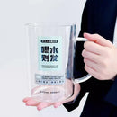 Ljojo 1000ml Glass Cup Lid Straw Handle Large Kawaii Tumbler Juice Drinking Bottle