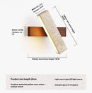 Ljojo Japanese Wabi-Sabi Yellow Travertine Wall Light with Pull Chain Switch and Rotable LED Wood Stone Lamp