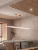 Natural Limestone Pendant Lamp Large Rectangular Luxurious Dining Table Lighting by Ljojo