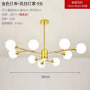 Scandinavian Glass Ball Chandelier for Bedroom | Modern Gold Black Pendant Light Ljojo