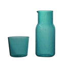 Ljojo 550ml Bedside Water Carafe and Glass Set in Blue, Amber, Teal, Grey Glass