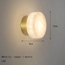 Ljojo Mini Real Marble LED Wall Lamp in Black Gold Copper for Living Room, Bedroom & Kitchen
