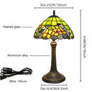 Green Birds Style Stained Glass Table Lamp for Bedroom & Living Room by Ljojo