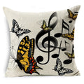 Ljojo Linen Butterfly Cushion Cover 45x45cm - Decorative Pillow Case for Sofa & Bed