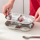 Ljojo Mini Stainless Steel Divided Children's Dinner Plate - Cute & Durable