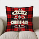 Ljojo Merry Christmas Red Plaid Holiday Pillow Cover - for Sofa, Bedroom, Car