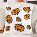Embroidered Pumpkin Halloween Pillowcase by Ljojo - Cotton Throw Cushion Cover
