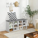 Ljojo™ Shoe Storage Bench with Cushion, 12-Cubby Organizer, 39.4L Capacity