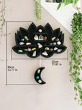 Ljojo™ Lotus Moon Butterfly Essential Oil Crystal Display Wall Shelf - Gothic Boho Home Decor