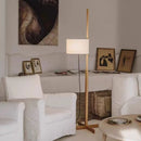 Modern Nordic Solid Wood Floor Lamp With Fabric Shade LED Standing Light for Home Decor by Ljojo