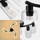 Ljojo Modern Black LED Chandelier Stylish Home Interior Pendant Light for Living Room