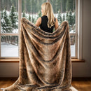 Ljojo Luxury Faux Fur Plaid Throw Blanket - Soft & Cozy Winter Sofa Cover