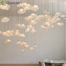 Ljojo Modern Amber Stone LED Pendant Light Chandelier for Living Room Home Decoration