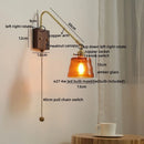 Ljojo LED Wall Lamps: Modern Style for Bedroom, Bathroom, Living Room, Walnut Copper Fixtures