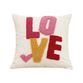 Ljojo Love Tufted Velvet Pillow Cover Cute Pink Valentine's Day Cushion Cover