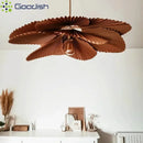 Japanese Retro LED Pendant Lights Coconut Leaf Shaped Chandeliers by Ljojo