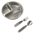 Ljojo 3-Grid Stainless Steel Kids Food Plate - Cute & Durable Divided Dish