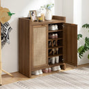 Ljojo™ 24 Pair Shoe Storage Cabinet, Rattan Doors, 6-Tier Farmhouse Style