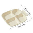 Ljojo 4 Grids Square Plastic Dinner Plate Set - Reusable & Dishwasher Safe Tableware