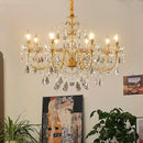 Ljojo Lustre European Crystal Chandelier French Gold Candle Pendant Lights for Home Decor