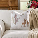 Christmas Embroidered Pillowcase Cojines with Tree Elk Design by Ljojo