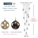 2025 Glass Ball Chandelier Spiral Light G4 Led - Modern Villa Lighting by Ljojo