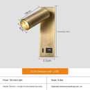 Ljojo LED Wall Lamp Sconce with Switch Black Bronze Creative USB for Bedroom