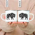 Enamel Mountain Mug with Handle by Ljojo. Best Camping Gift for Outdoor Lovers