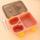 Ljojo 3-Grid Bento Box with Spoon | Microwaveable Lunch Container & Tableware
