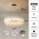 Ljojo Luxury Lotus Leaf Glass Chandelier LED Light Fixture