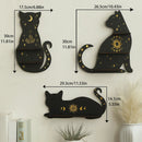 Ljojo™ Moon Phase Black Cat Wall Shelf for Crystals, Oils & Decor - Gothic Home Display Stand