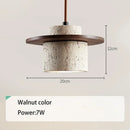 European Vintage Stone Pendant Light LED Walnut Travertine Hanging Lamp by Ljojo