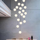 Ljojo LED Ring Stairs Pendant Light Chandeliers for Living Room and Dining Room