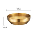 Ljojo 304 Stainless Steel Seasoning Dish Set - Round Golden Barbecue Saucer Plates